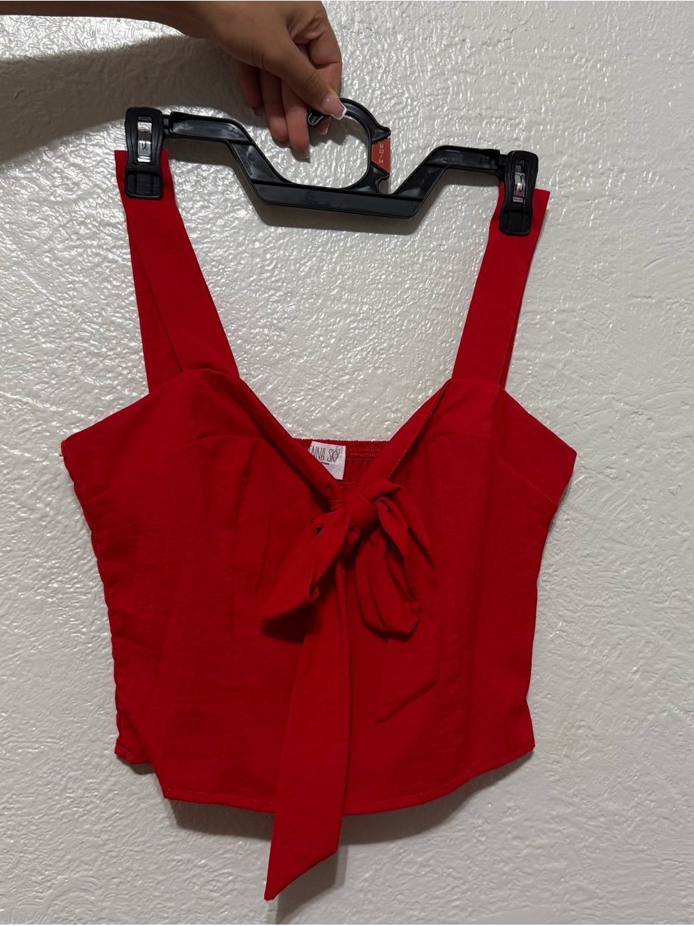 Sienna Sky Red Tie-Front Crop Camisole